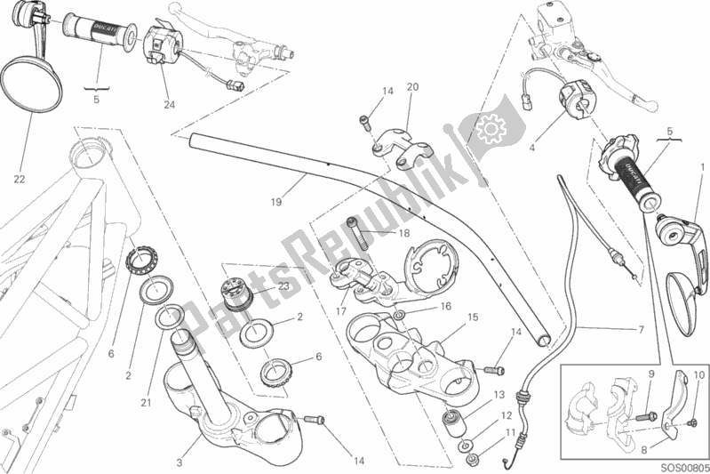 Todas las partes para Manillar Y Controles de Ducati Scrambler Italia Independent 803 2016